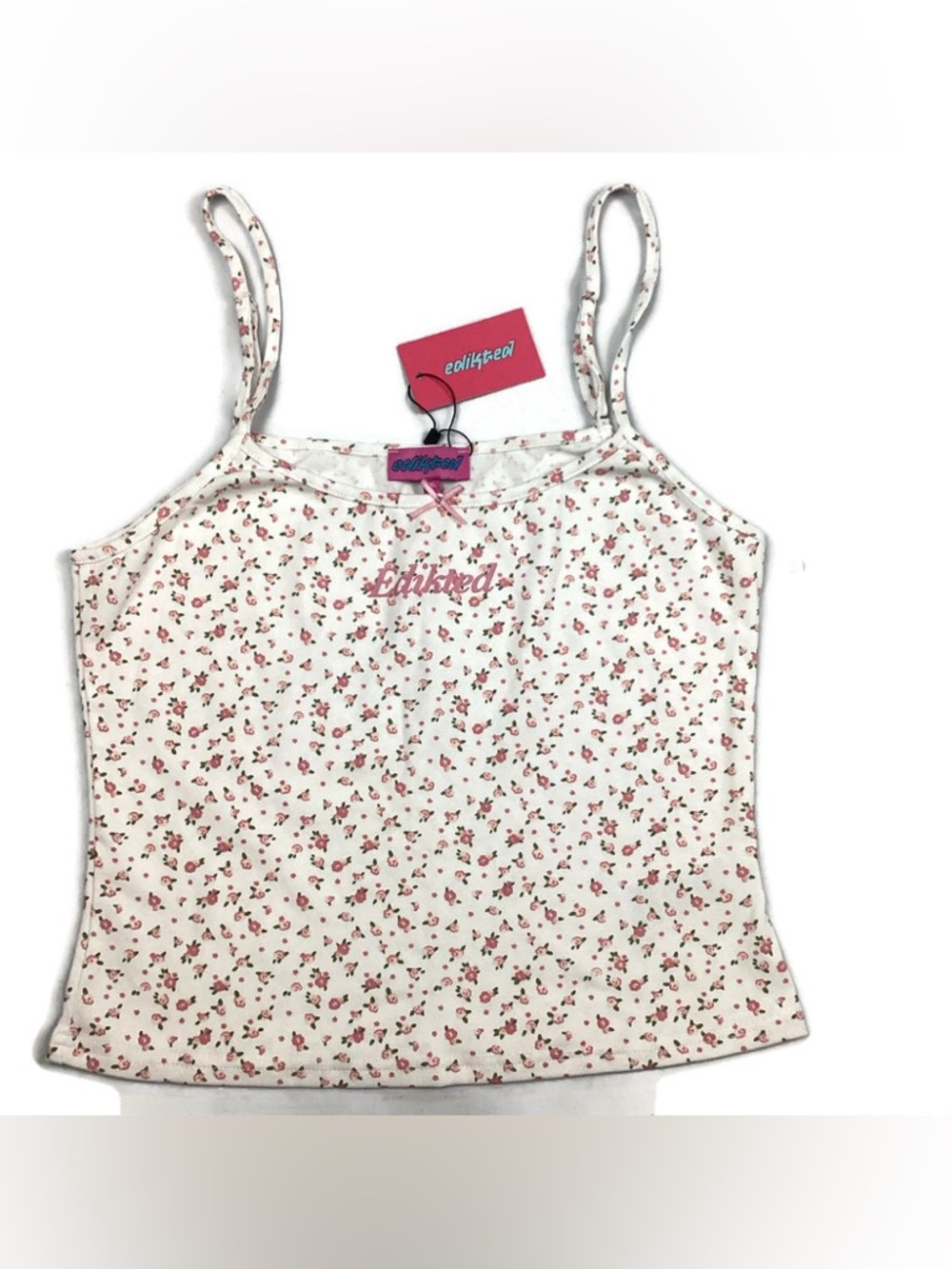 Edikted Floral Tank Top With Bow Detail XL Juniors NEW!